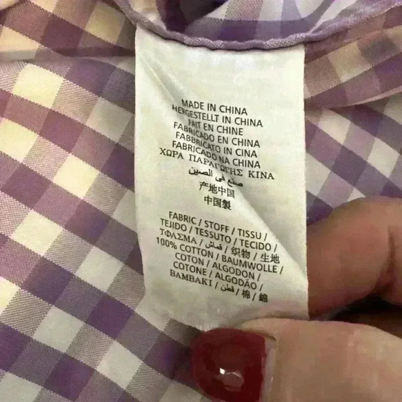 Gant Purple Plaid Men’s Button Down Dress Shirt For Cuff Links Size L - Picture 7 of 14